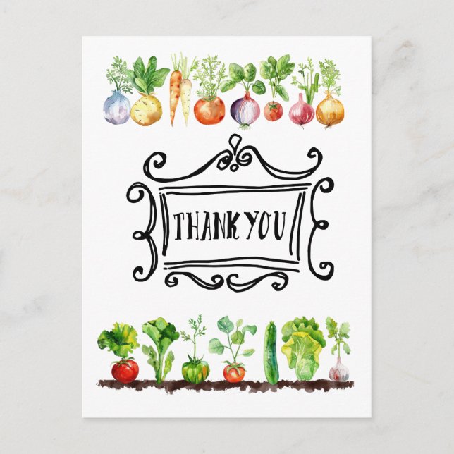 Postal Apreciación de verduras vegetarianas (Anverso)