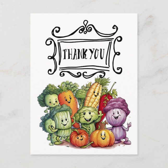 Postal Apreciación de verduras vegetarianas (Anverso)