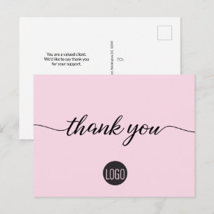 Postal Apreciación del cliente Plantilla de negocio rosa