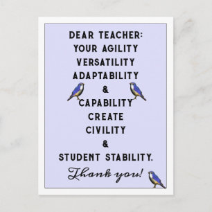 Postal Apreciación del profesor