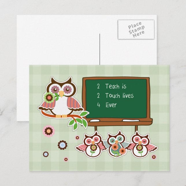 Postal Apreciación del profesor de Lechuzas Cutas (Anverso / Reverso)