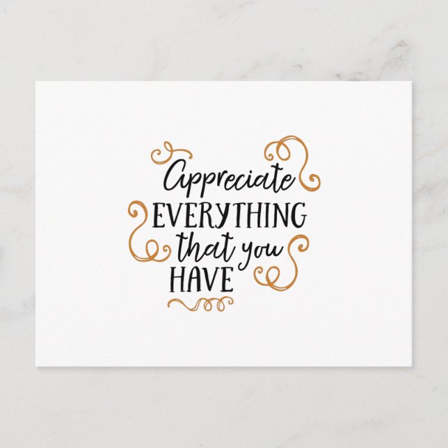 Postal Apreciar todo lo que tengas (Anverso)