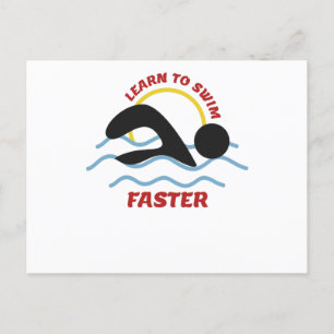 Postal Aprenda a nadar más rápido - Diseño de los nadador