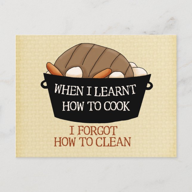 Postal Aprender a cocinar (Anverso)