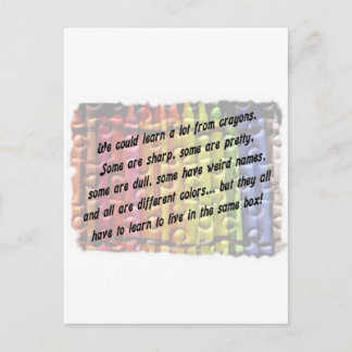 Postal aprender de los crayones