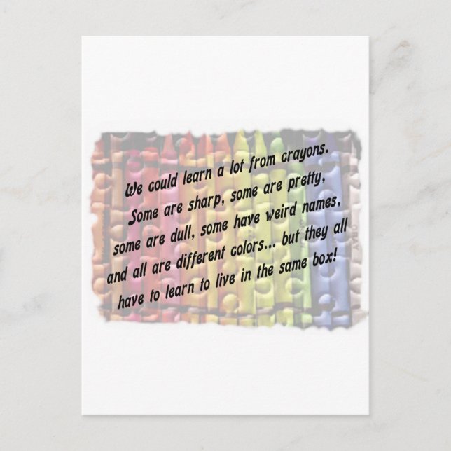 Postal aprender de los crayones (Anverso)