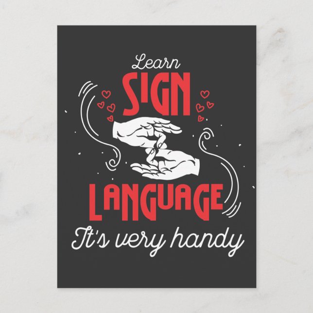 Postal Aprender gracioso humor en idioma Rótulo estadouni (Anverso)