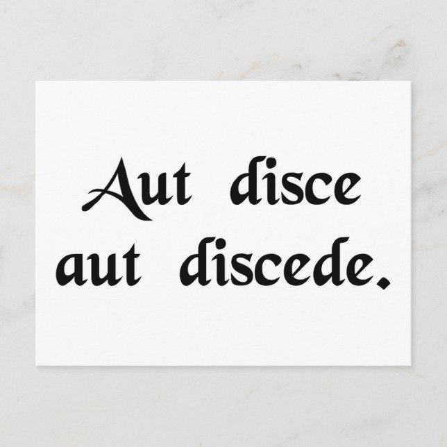 Postal Aprender o irse (Anverso)