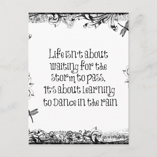 Postal Aprendizaje inspirador para bailar en la cita de l (Anverso)