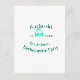 Postal Après-ski bachelorette party turquoise hat name da