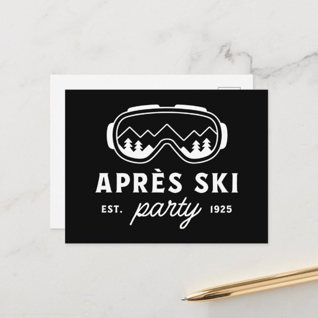 Postal Apres ski party mountain cabin winter holiday (Anverso/Reverso In Situ)