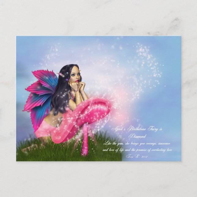 Postal April Birthstone Fairy (Anverso)
