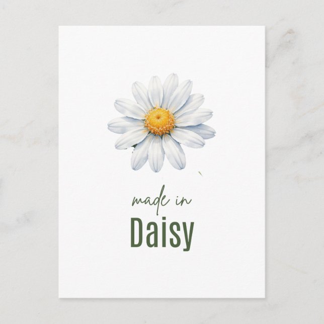 Postal April Daisy Birth Flower Wall Art Watercolor (Anverso)