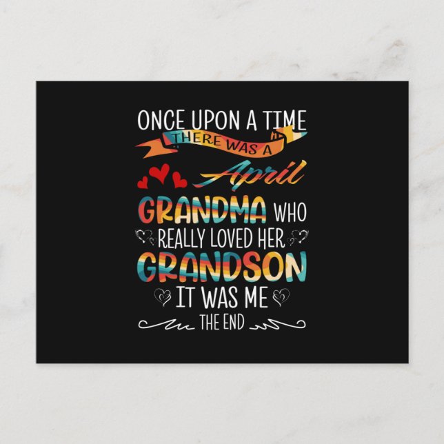 Postal April Grandma Who Really Loved Her Grandsons (Anverso)