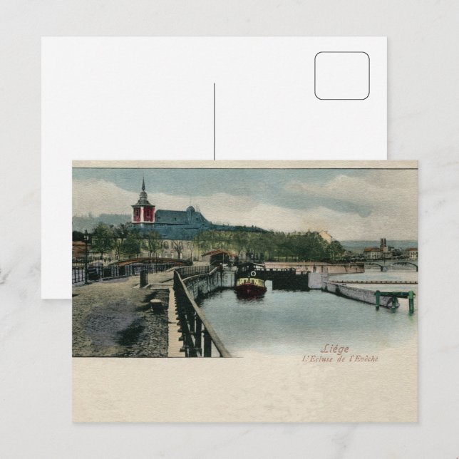 Postal aproximadamente 1900 Lieja el bloqueo bishopric (Anverso / Reverso)