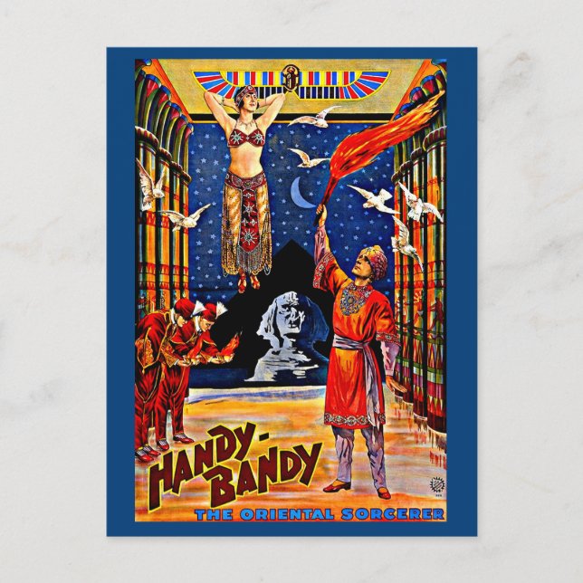 Postal aproximadamente 1920 poster mago Handy-Bandy (Anverso)