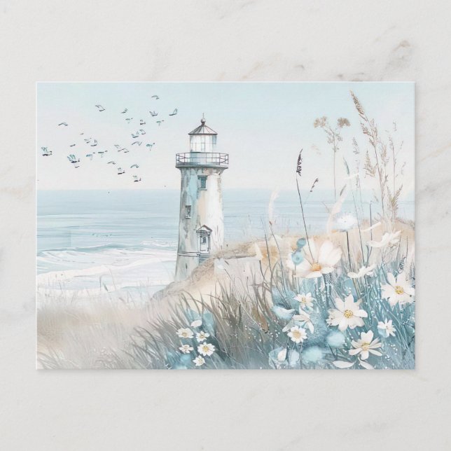 Postal Aqaurell Illustration Strand Landschaft pastell  (Anverso)