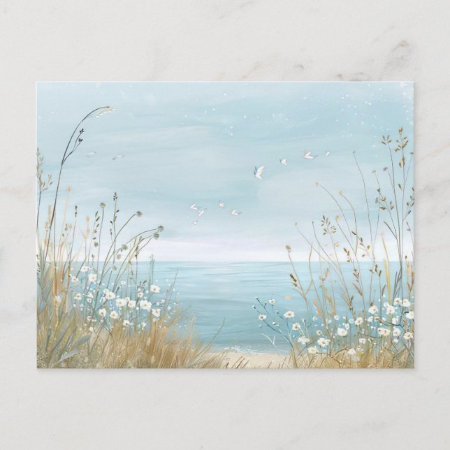 Postal Aqaurell Illustration Strand Landschaft pastell  (Anverso)
