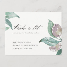 POSTAL AQUA AZUL VERDE WATERCOLOR OLIVO DE LA FOLLETA GRA