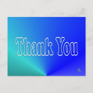 Postal Aqua-Blue Gracias - en blanco