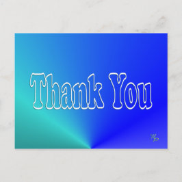 Postal Aqua-Blue Gracias - en blanco