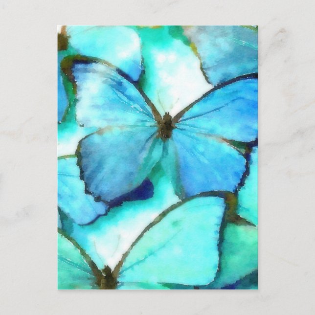 Postal Aqua Butterflies (Anverso)