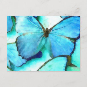 Postal Aqua Butterflies
