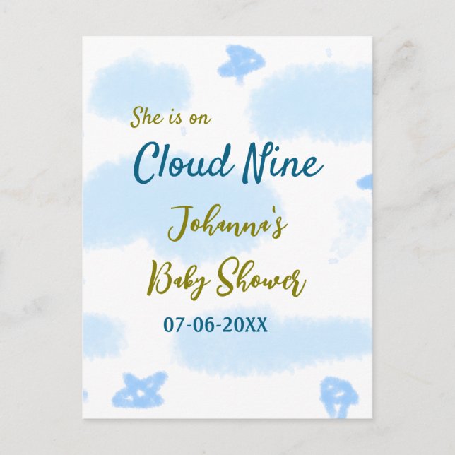 Postal Aqua gold está en la nube nueve nubes de ducha par (Anverso)