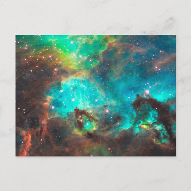Postal Aqua Green Star Cluster Celestial (Anverso)