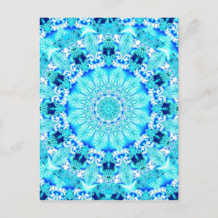 Postal Aqua Lace, Delicada, Resumen Mandala