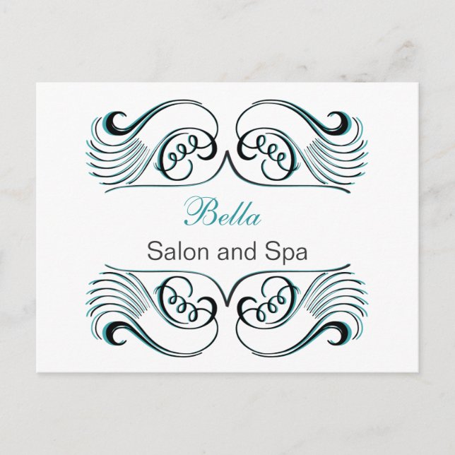 Postal aqua Moda blanca Business Gracias Cartas (Anverso)