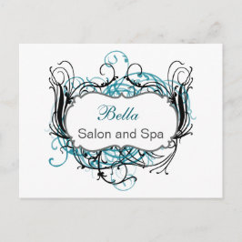 Postal aqua Moda en blanco y negro Negocio Gracias Cartas