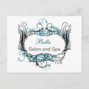 Postal aqua Moda en blanco y negro Negocio Gracias Cartas