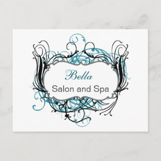 Postal aqua Moda en blanco y negro Negocio Gracias Cartas