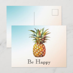 Postal Aqua Ombre Cream Happy Tropical Pineapple