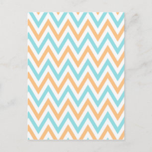 Postal Aqua-peach, Chevron Zigzag