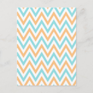 Postal Aqua-peach, Chevron Zigzag