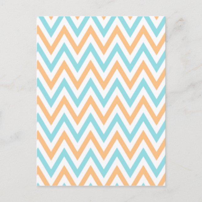 Postal Aqua-peach, Chevron Zigzag (Anverso)