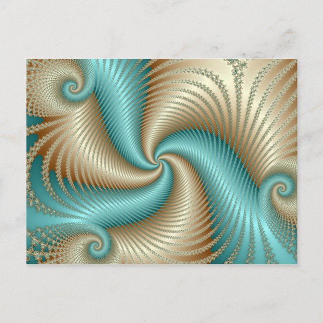Postal Aqua Satin - Fractal (Anverso)