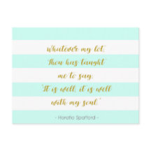 Aqua y White Striped "Está bien con mi alma"