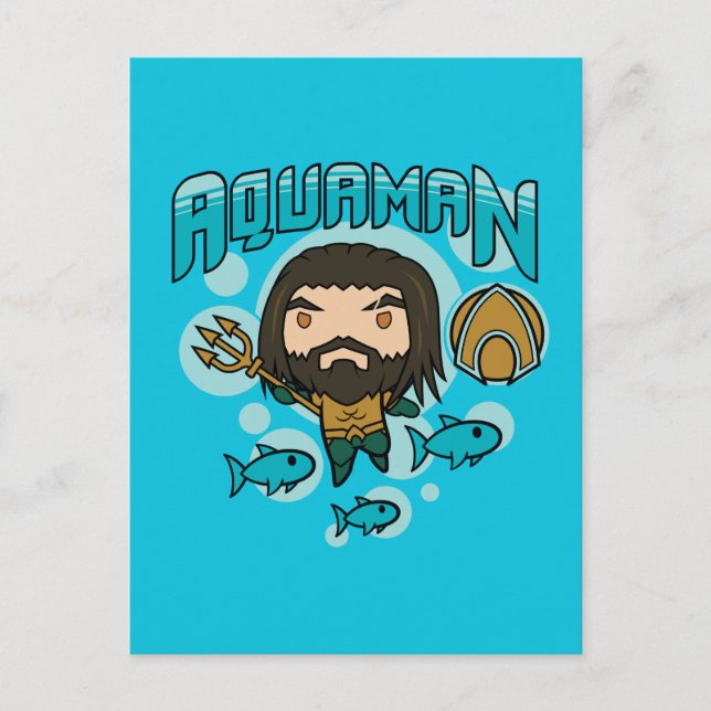Postal Aquaman | Chibi Aquaman Undersea Graphic (Anverso)