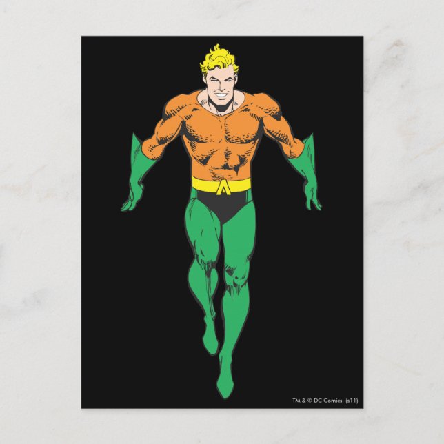 Postal Aquaman corre (Anverso)