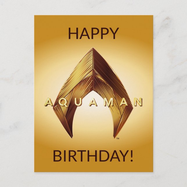 Postal Aquaman | Logotipo de Golden Aquaman (Anverso)