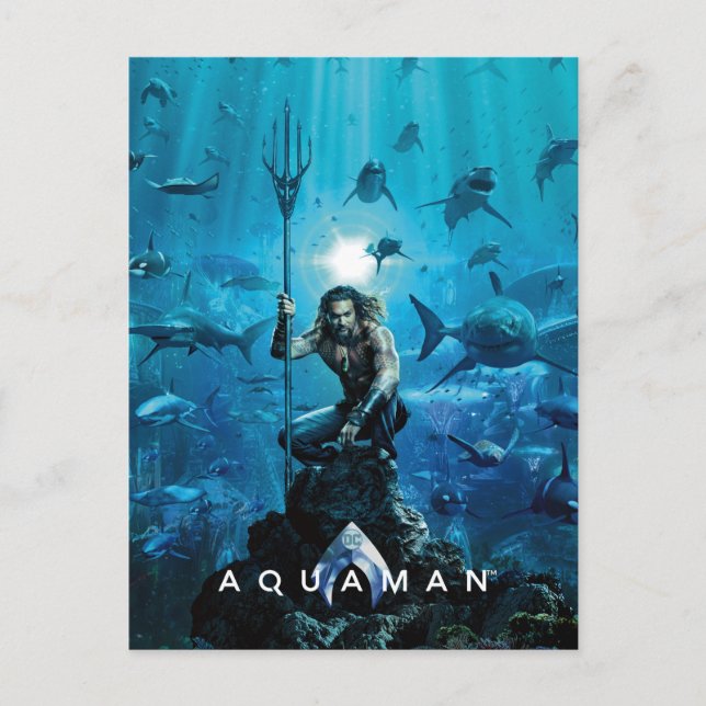 Postal Aquaman | Prince Orin Con Animales Acuáticos (Anverso)