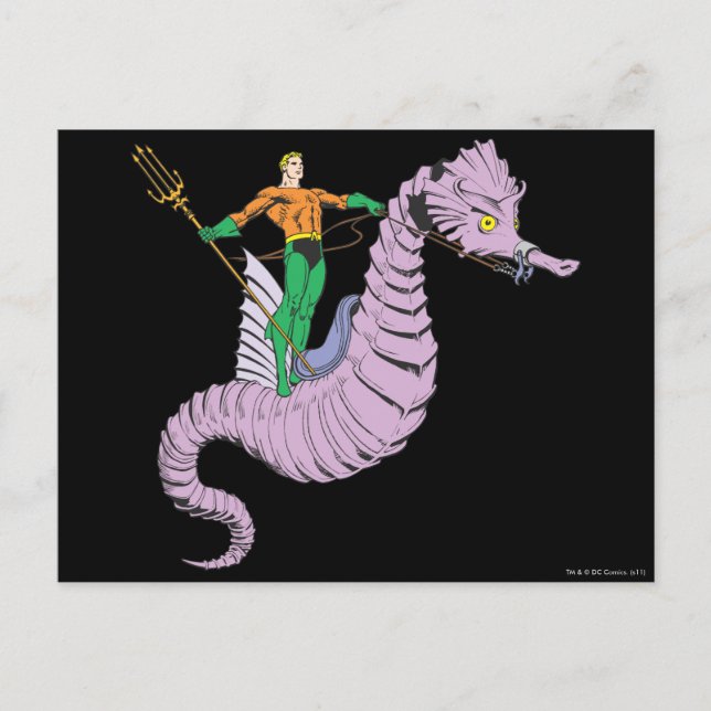 Postal Aquaman Rides Seahorse (Anverso)