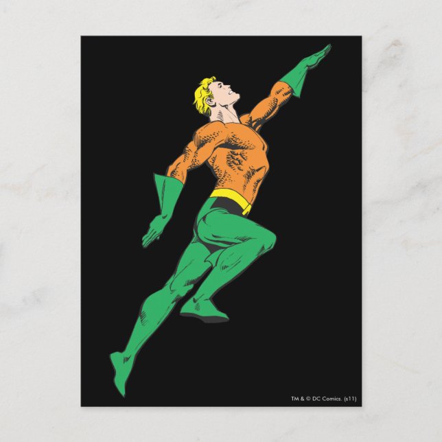 Postal Aquaman salta arriba (Anverso)