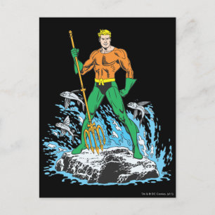 Postal Aquaman se pone de pie con horquilla