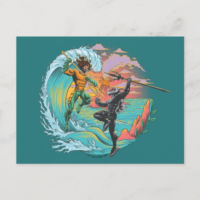 Postal Aquaman y la Ola de Marea de Black Manta (Anverso)