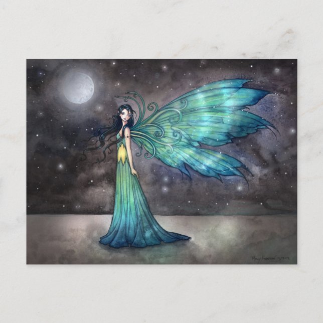 Postal Aquamarine Eve Celestial Faerie Fantasy Art (Anverso)