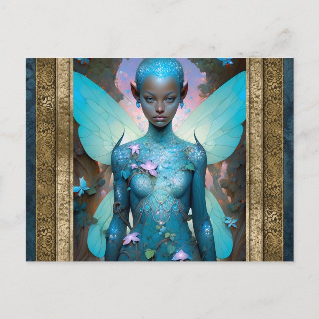 Postal Aquamarine Fairy Fantasy Art (Anverso)
